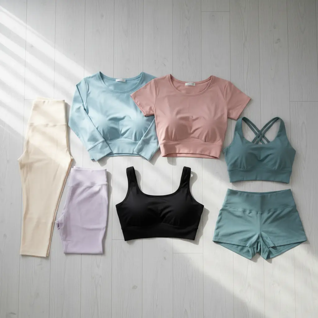 ピラティス服装の基本アイテム4選:トップス・ボトムス・ブラ・セットアップ