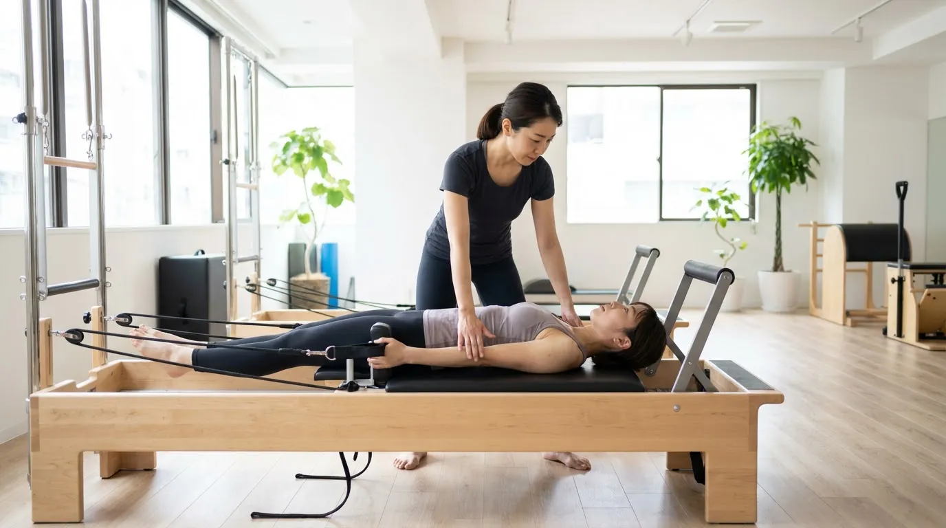 パーソナルなピラティスプログラムとマシン指導の内容